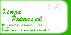 kinga papacsek business card